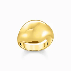 Sterling Silver Bold Elegance Gold Plated Organic Drop Shaped Ring TR2470-413-39