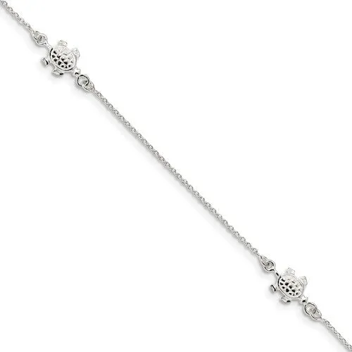 Sterling Silver Turtle Anklet