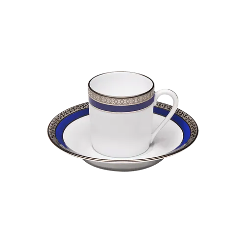 Symphonie Platinum & Blue Espresso Cup & Saucer