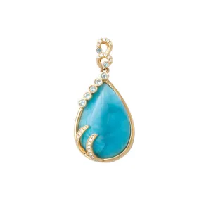 Tears of Joy Larimar Pendant, 14Kt