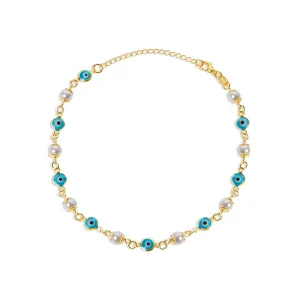 THE EVIL EYE PEARL ANKLET