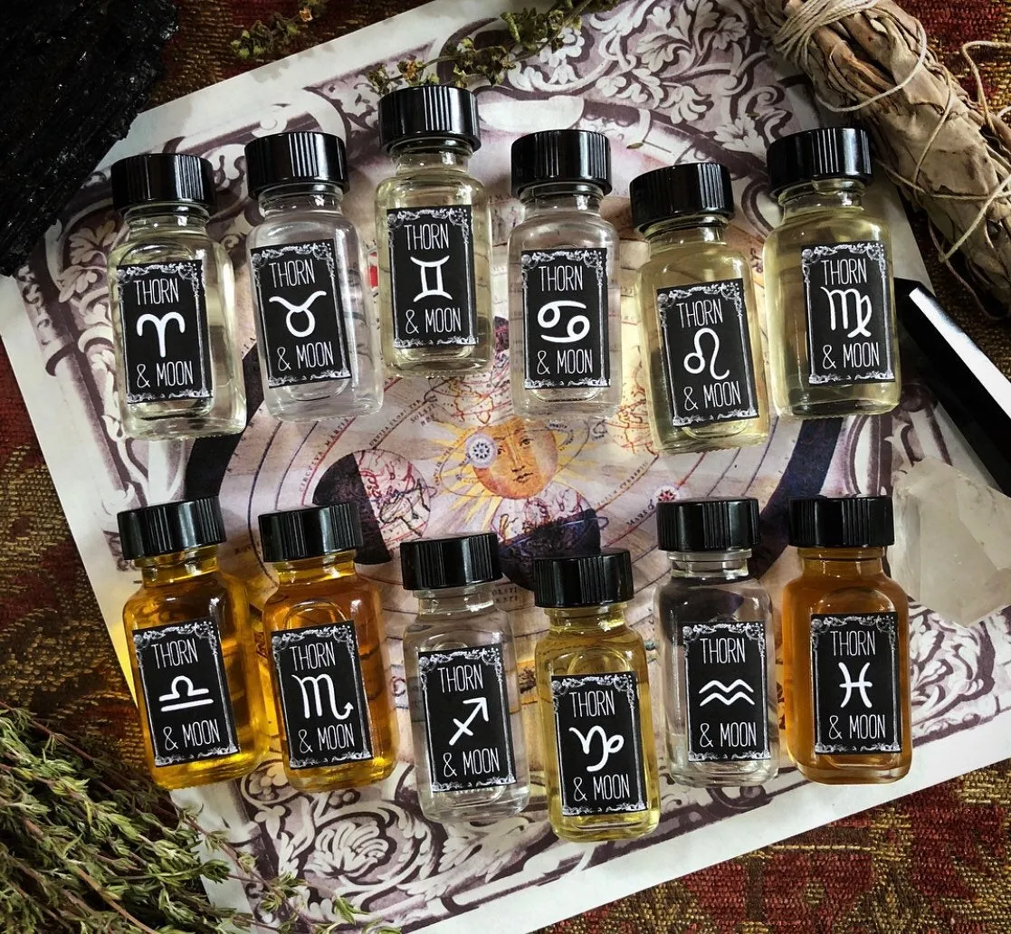 Thorn & Moon Zodiac Oil - Libra - Pure Essential Oils - Rose, Vanilla, and Spearmint