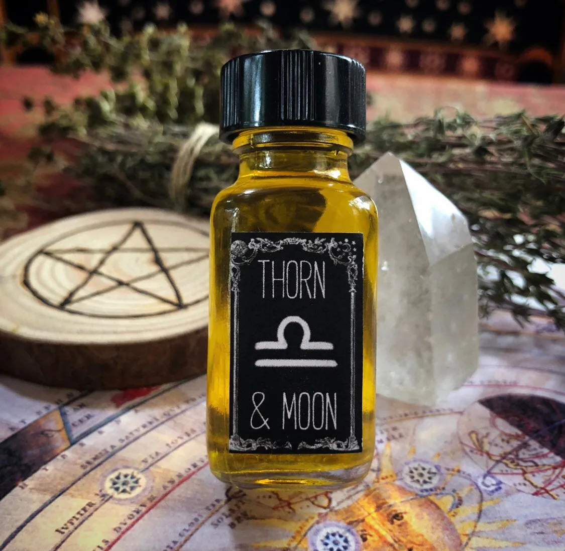 Thorn & Moon Zodiac Oil - Libra - Pure Essential Oils - Rose, Vanilla, and Spearmint