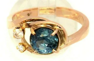 Topaz & Cubic Zirconia CZ Dress Ring 9ct Yellow Gold Fine Jewellery Size Q 1/2