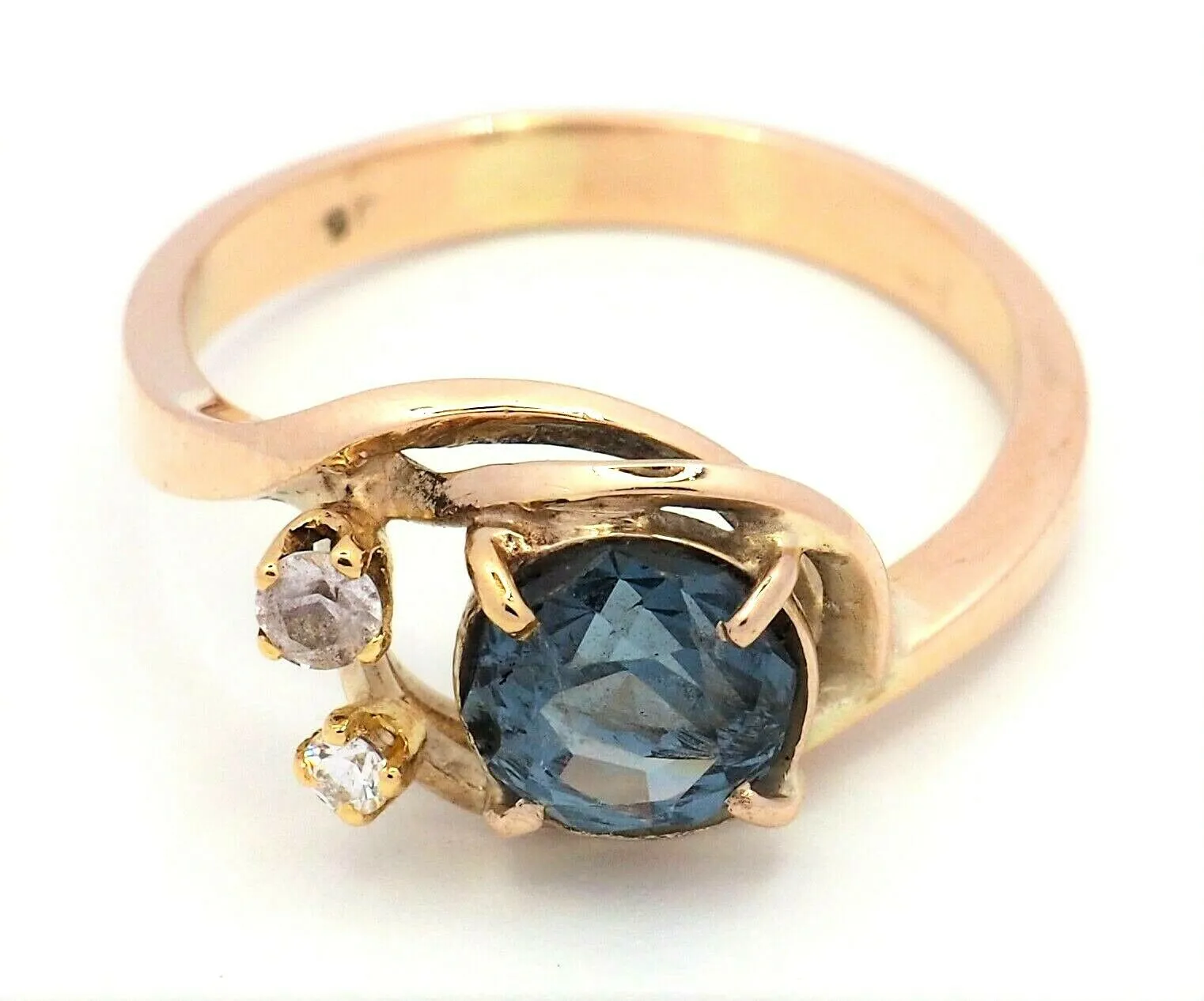 Topaz & Cubic Zirconia CZ Dress Ring 9ct Yellow Gold Fine Jewellery Size Q 1/2