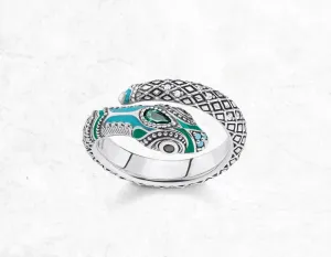 Tropical Mystic Snake Ring - 925 Sterling Silver Boho Jewelry