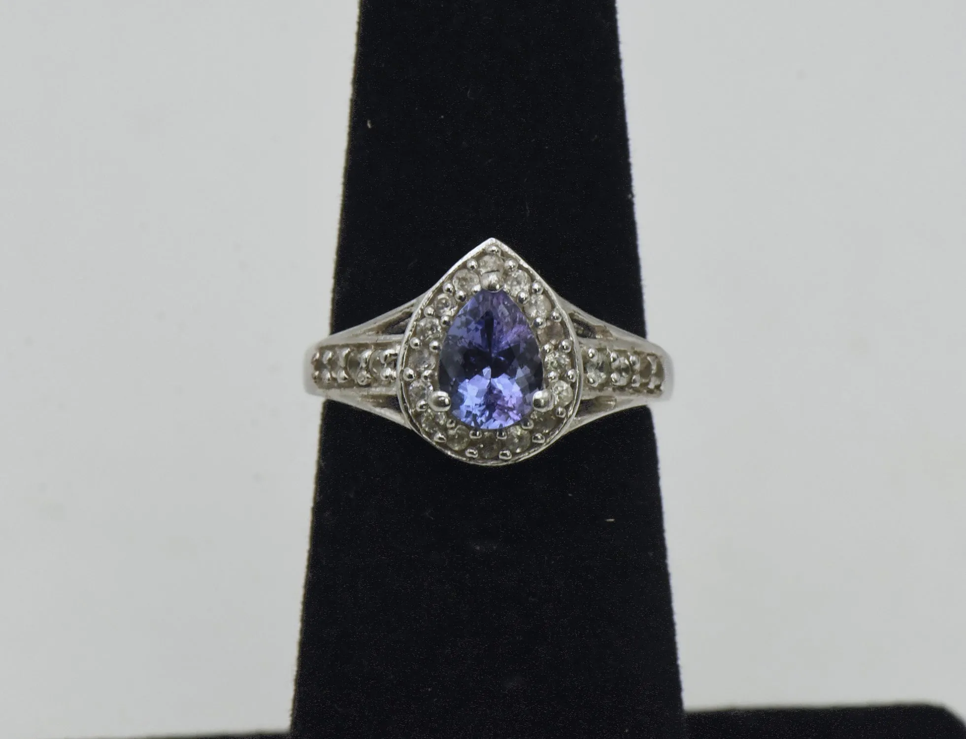 Vintage Iolite and Topaz Sterling Silver Ring - Size 5