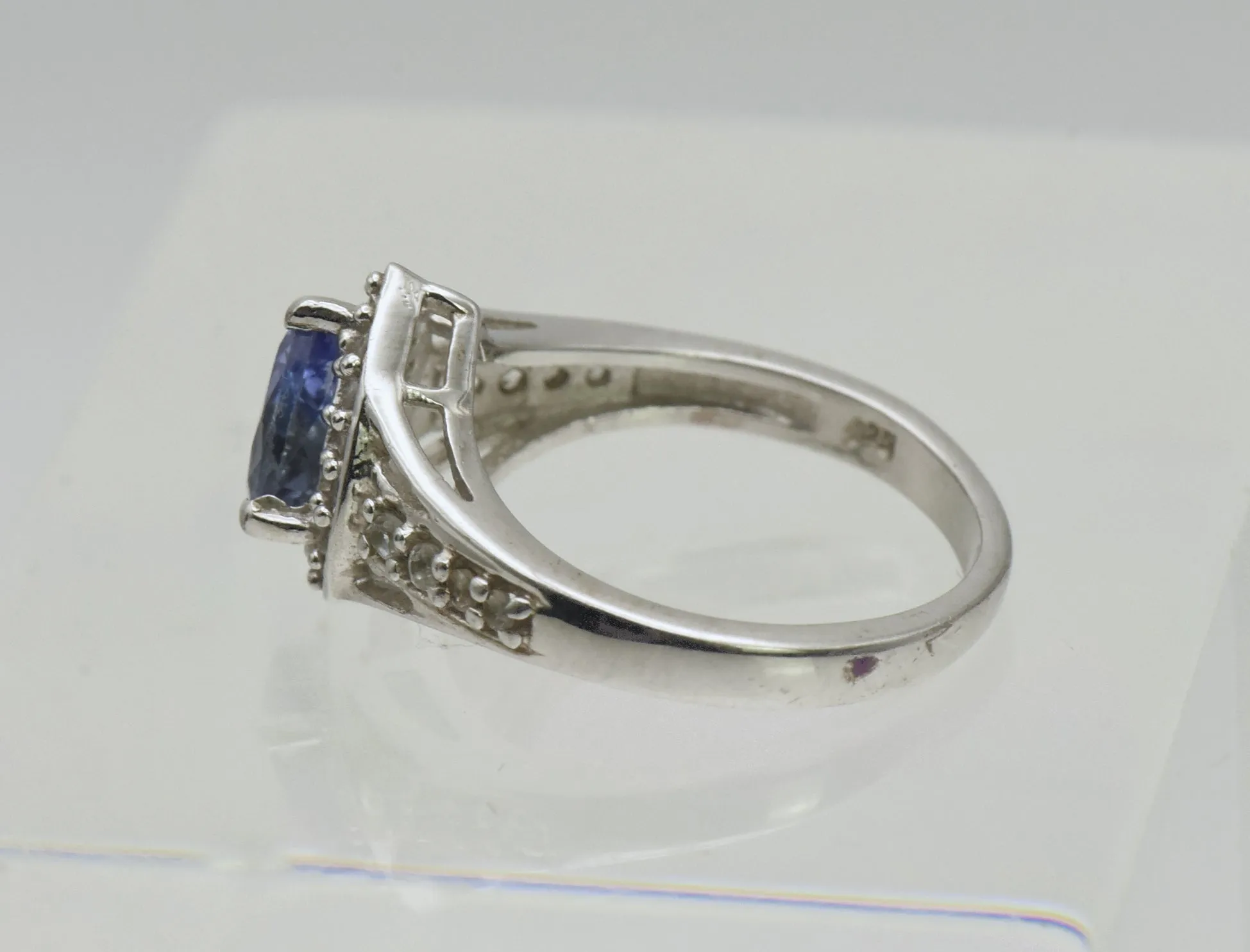 Vintage Iolite and Topaz Sterling Silver Ring - Size 5