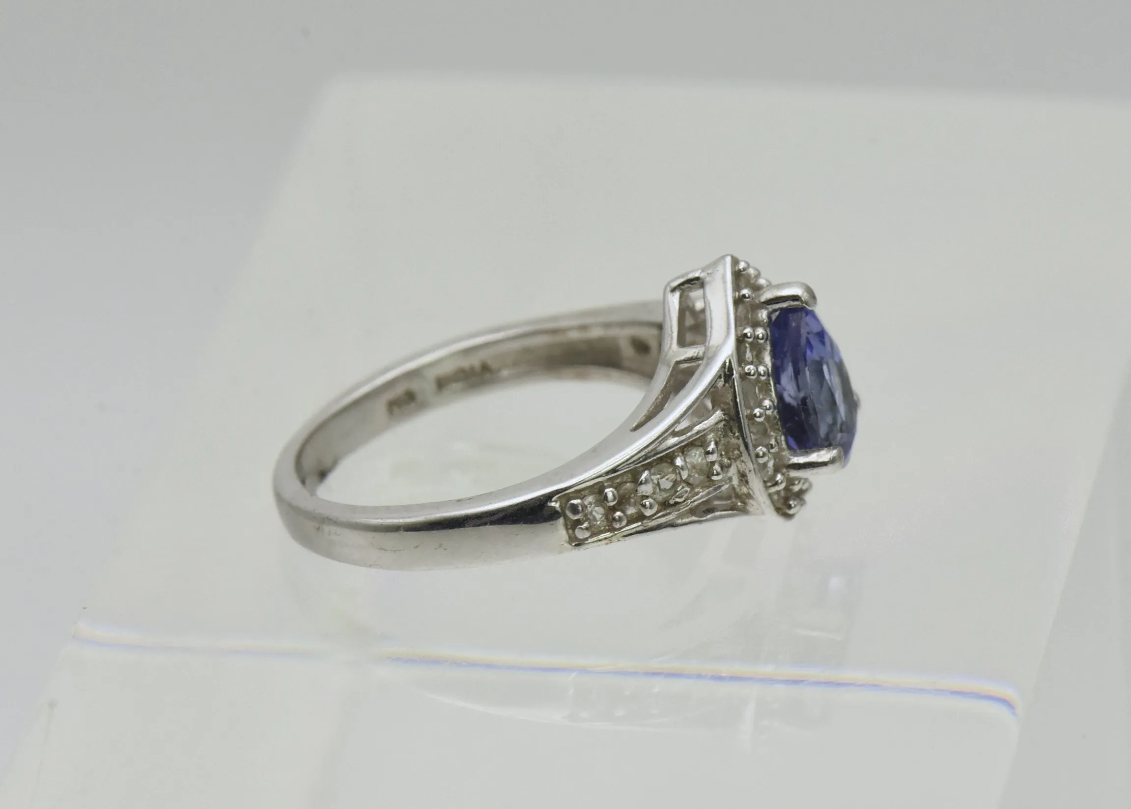 Vintage Iolite and Topaz Sterling Silver Ring - Size 5