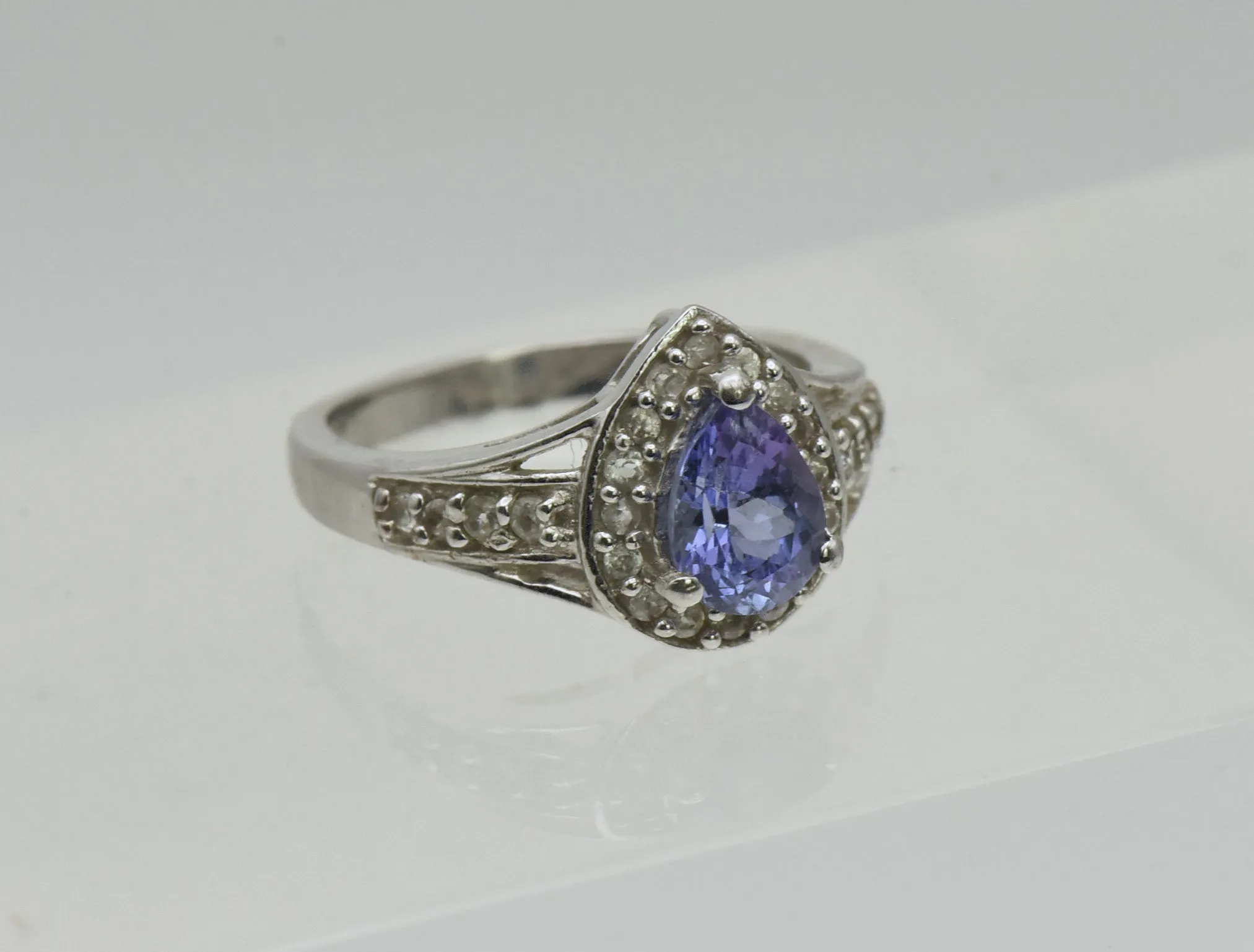 Vintage Iolite and Topaz Sterling Silver Ring - Size 5