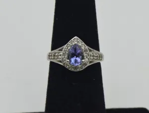 Vintage Iolite and Topaz Sterling Silver Ring - Size 5