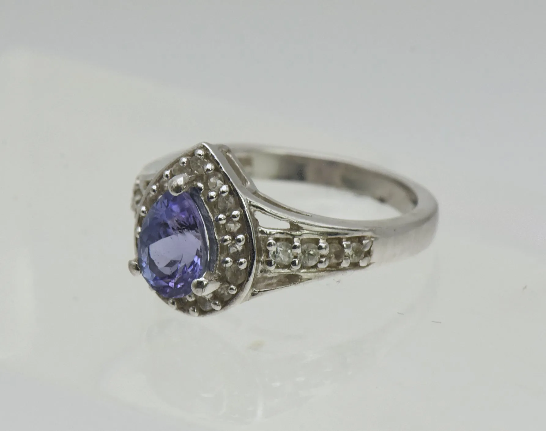 Vintage Iolite and Topaz Sterling Silver Ring - Size 5