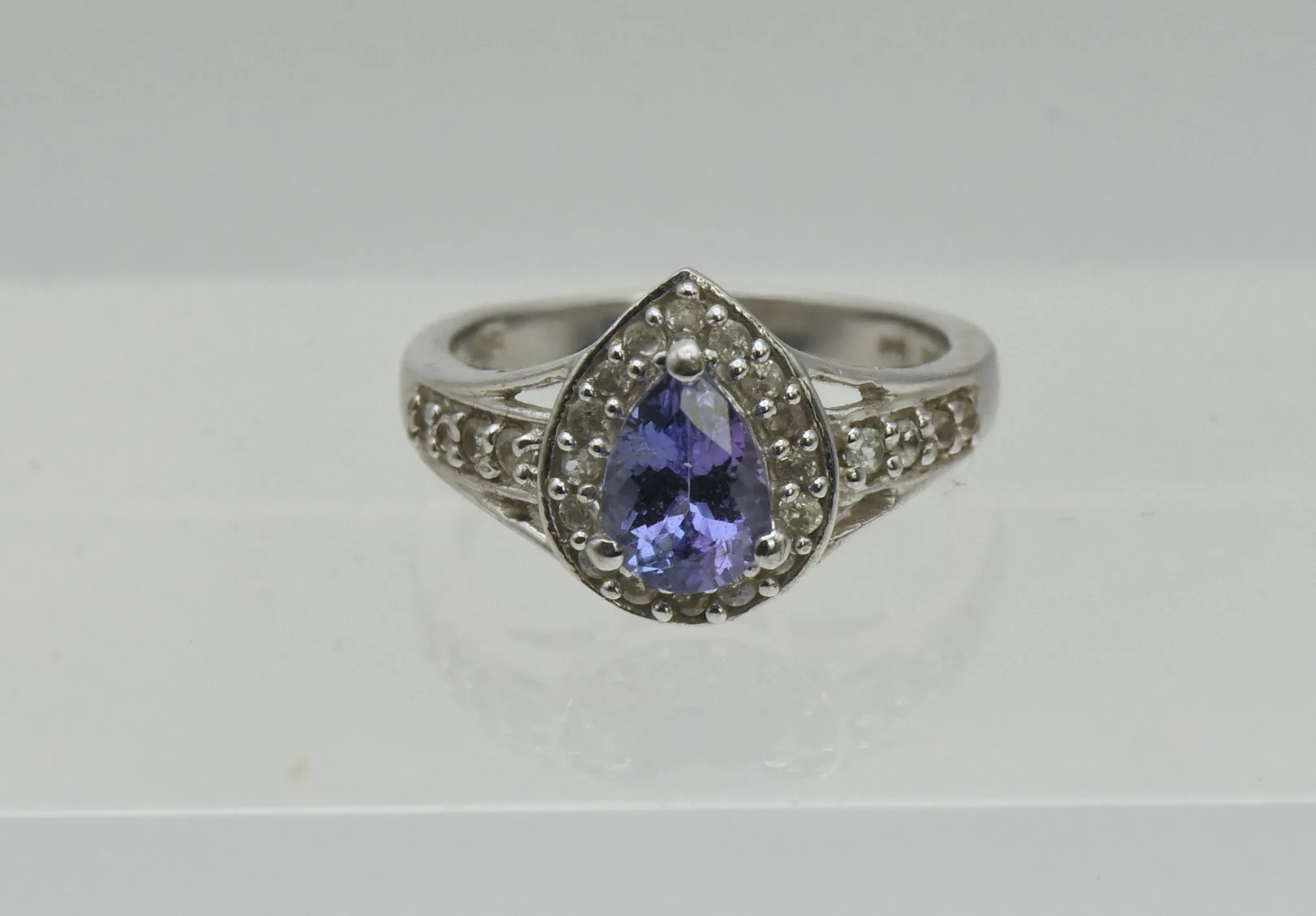 Vintage Iolite and Topaz Sterling Silver Ring - Size 5