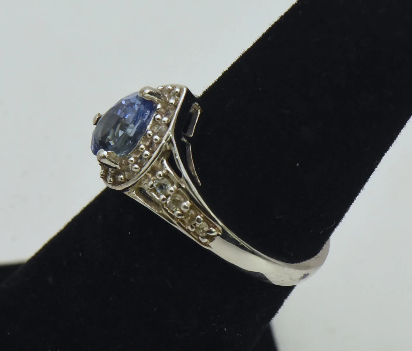 Vintage Iolite and Topaz Sterling Silver Ring - Size 5