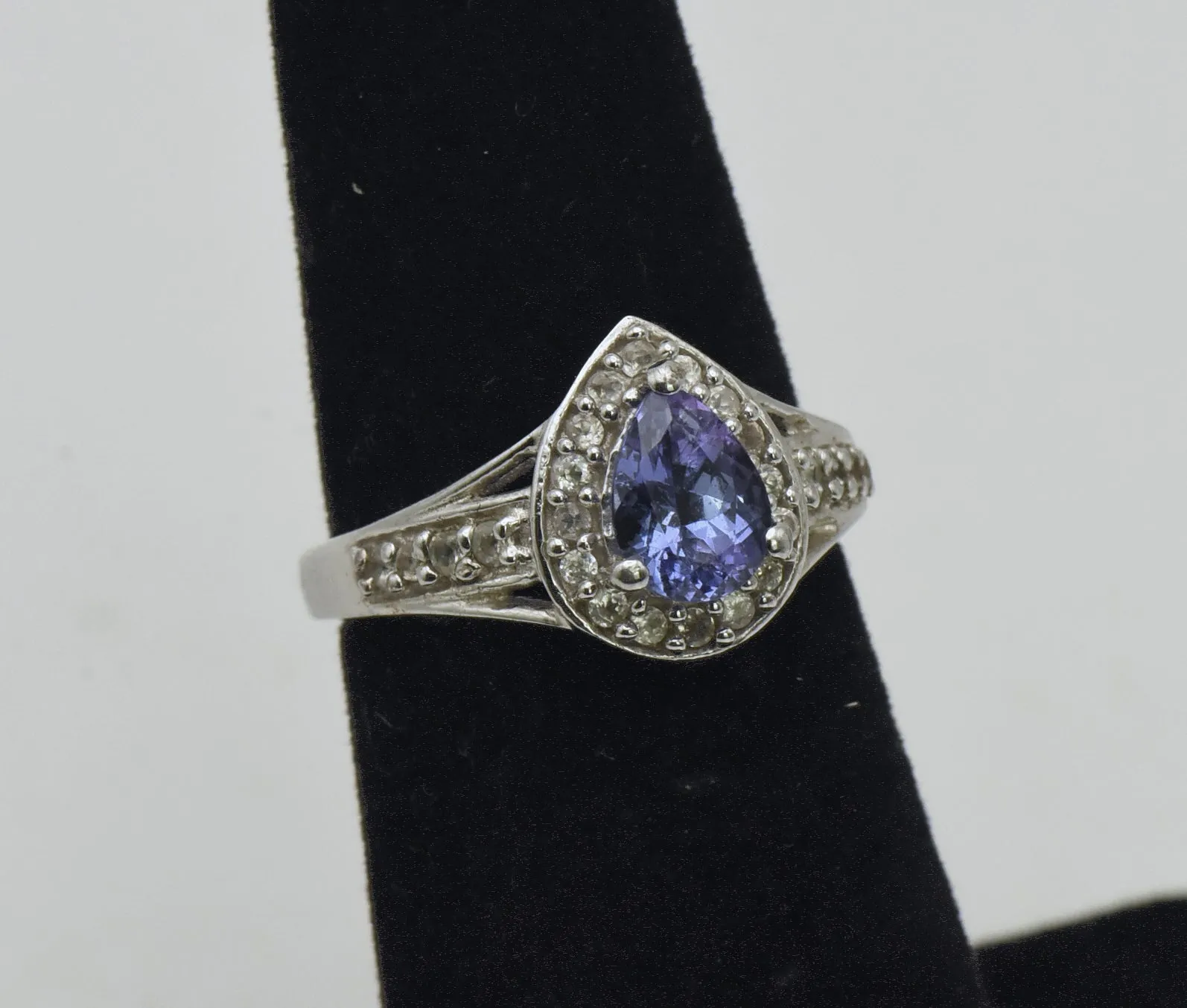 Vintage Iolite and Topaz Sterling Silver Ring - Size 5