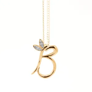 Winged Initial Necklace - 18ct Yellow Gold