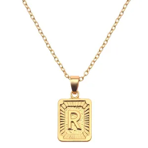 Yellow Chimes Gold Plated Alphabet 'R' Statement Pendant Necklace for Men and Women