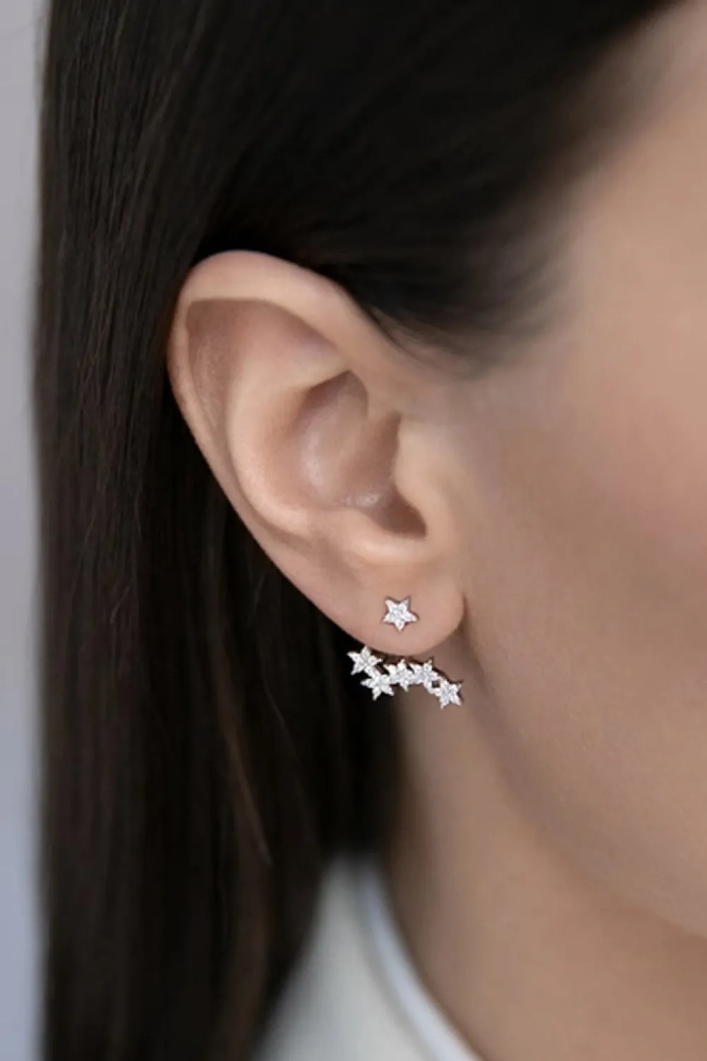 Zircon Star 925 Sterling Silver Single Earring